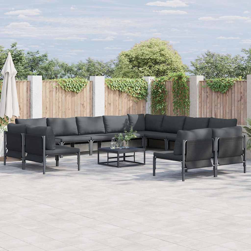 Garden Sofa Set 12 pcs Anthracite Steel