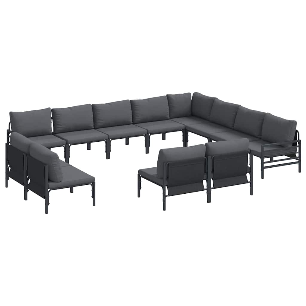Garden Sofa Set 12 pcs Anthracite Steel
