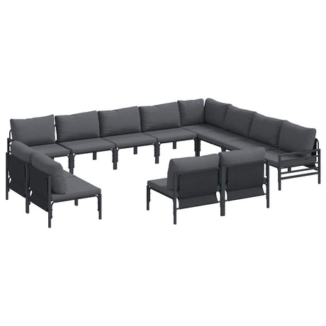 Garden Sofa Set 12 pcs Anthracite Steel