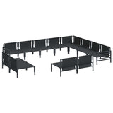 Garden Sofa Set 12 pcs Anthracite Steel