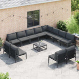 Garden Sofa Set 13 pcs Anthracite Steel