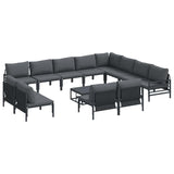 Garden Sofa Set 13 pcs Anthracite Steel