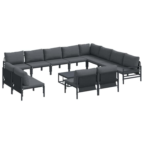 Garden Sofa Set 13 pcs Anthracite Steel