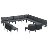Garden Sofa Set 13 pcs Anthracite Steel