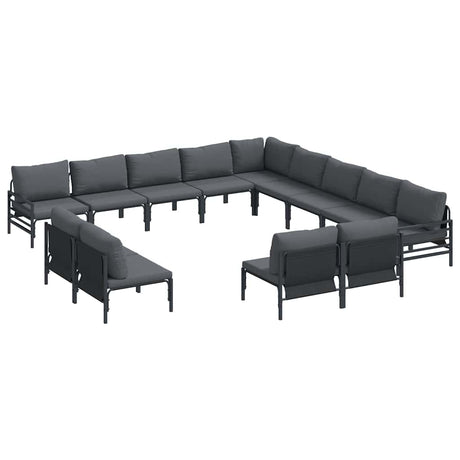 Garden Sofa Set 13 pcs Anthracite Steel