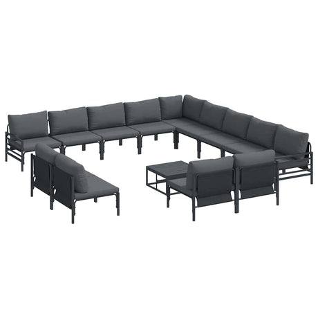 Garden Sofa Set 14 pcs Anthracite Steel