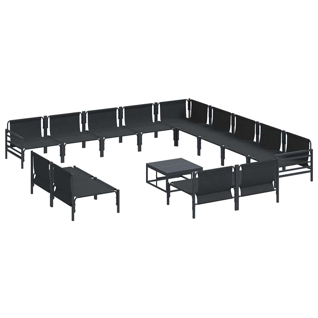 Garden Sofa Set 14 pcs Anthracite Steel