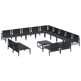 Garden Sofa Set 14 pcs Anthracite Steel