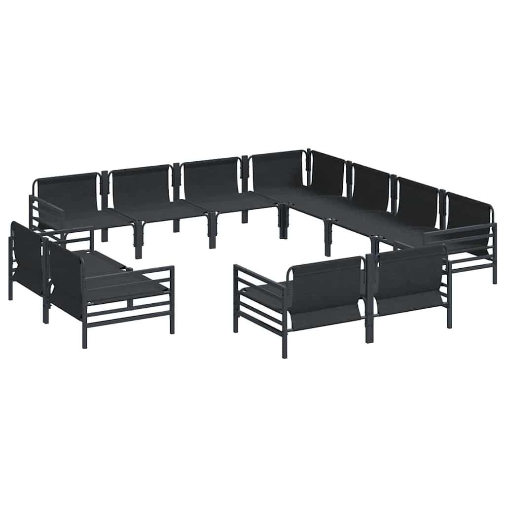 Garden Sofa Set 11 pcs Anthracite Steel
