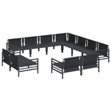 Garden Sofa Set 11 pcs Anthracite Steel