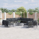Garden Sofa Set 12 pcs Anthracite Steel