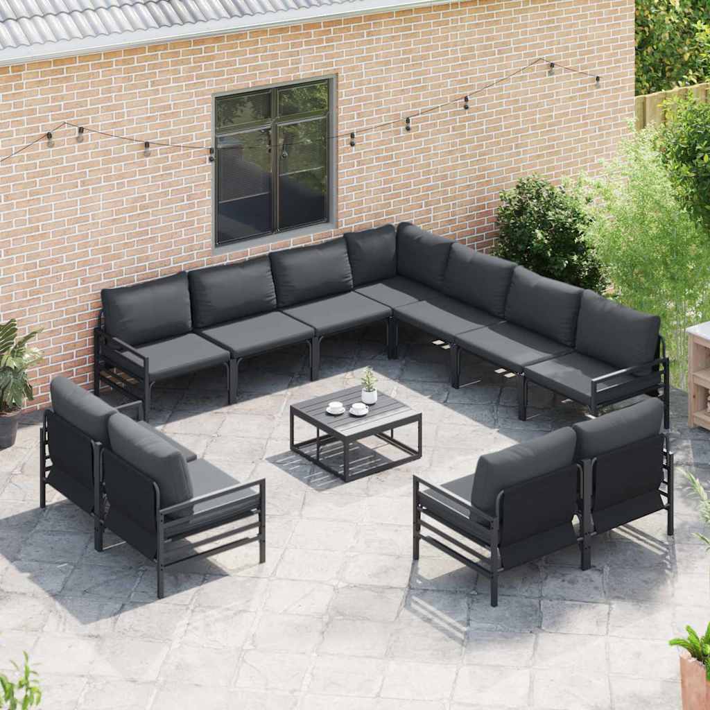 Garden Sofa Set 12 pcs Anthracite Steel
