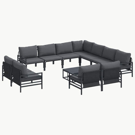 Garden Sofa Set 12 pcs Anthracite Steel