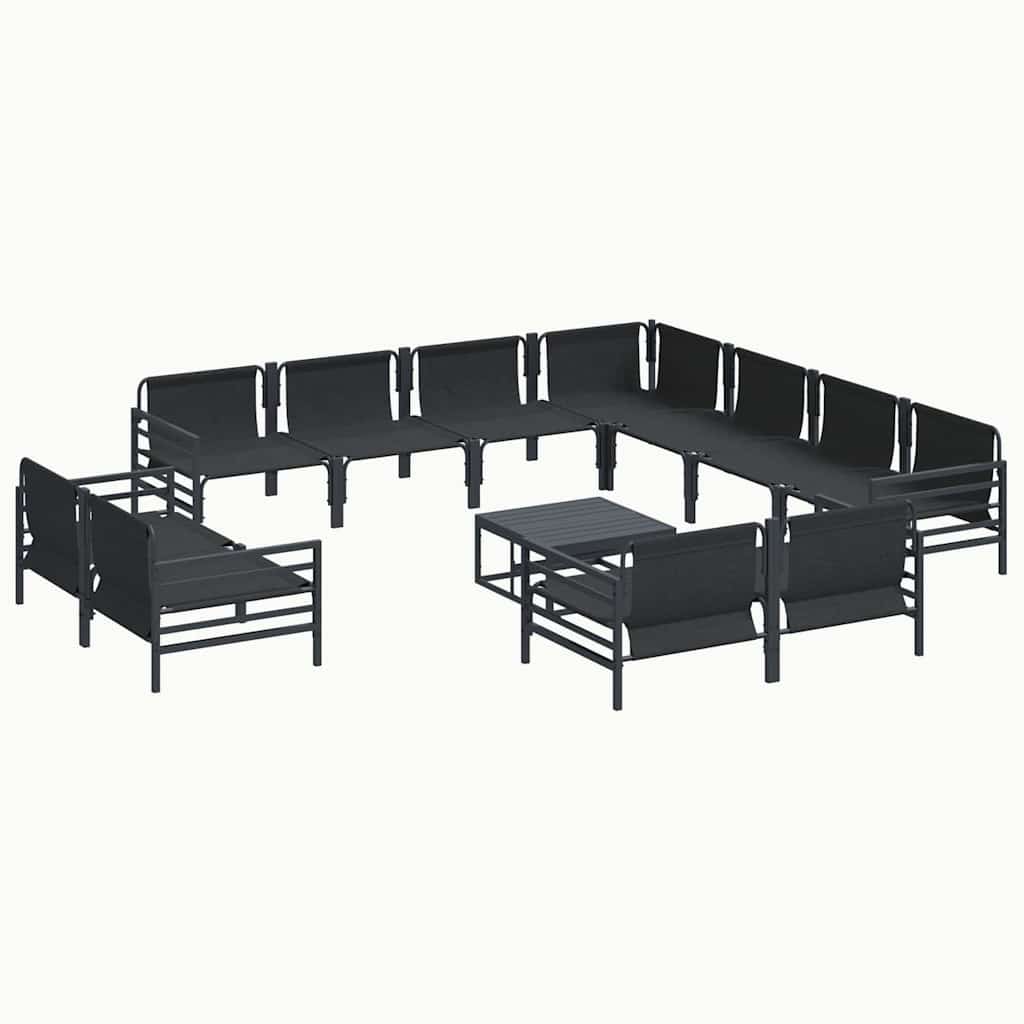Garden Sofa Set 12 pcs Anthracite Steel