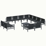 Garden Sofa Set 12 pcs Anthracite Steel