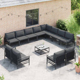 Garden Sofa Set 12 pcs Anthracite Steel