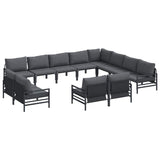 Garden Sofa Set 12 pcs Anthracite Steel