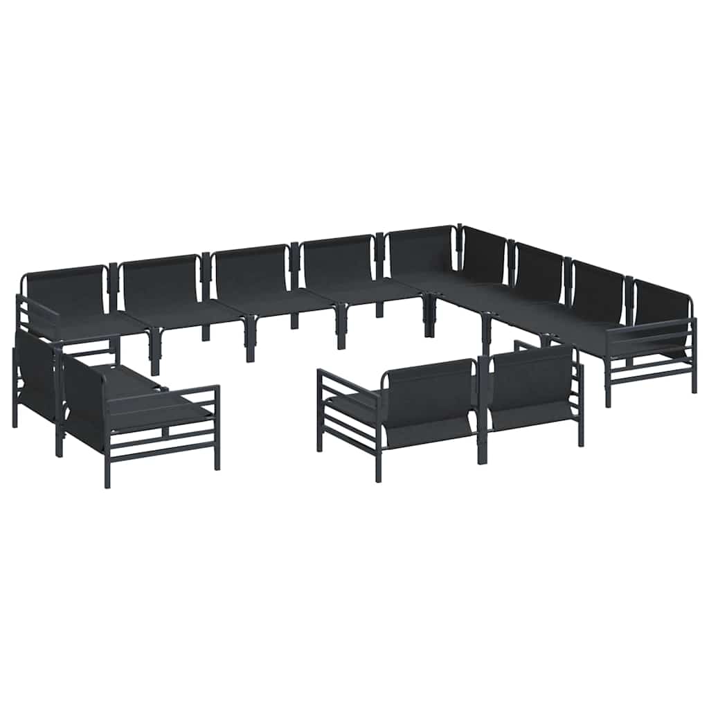Garden Sofa Set 12 pcs Anthracite Steel