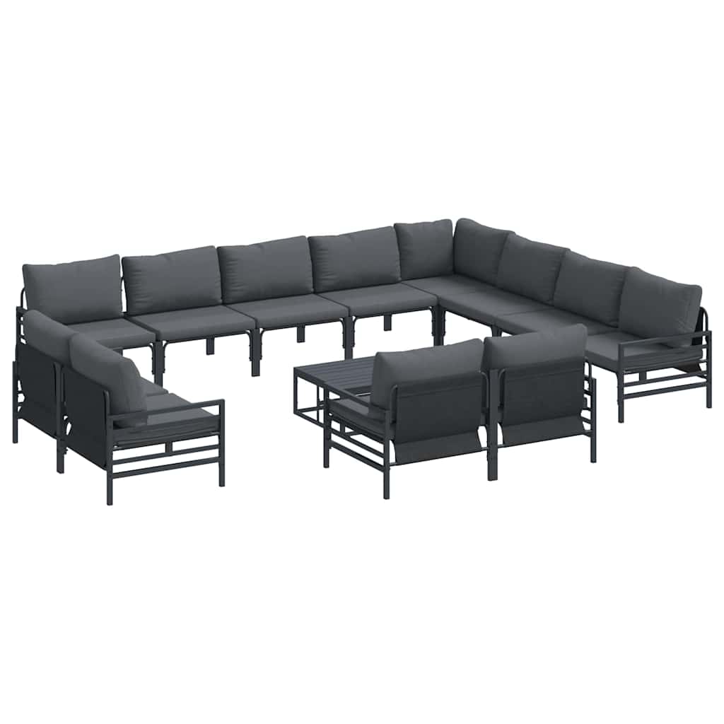 Garden Sofa Set 13 pcs Anthracite Steel