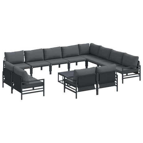 Garden Sofa Set 13 pcs Anthracite Steel