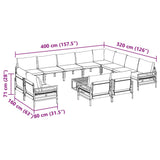 Garden Sofa Set 13 pcs Anthracite Steel
