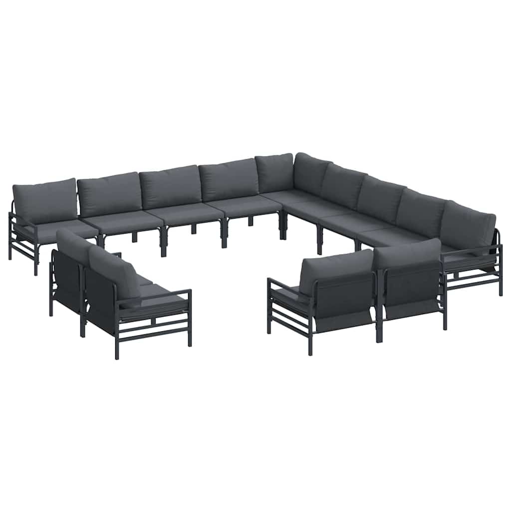 Garden Sofa Set 13 pcs Anthracite Steel