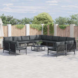 Garden Sofa Set 14 pcs Anthracite Steel