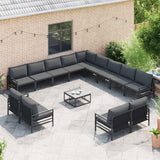 Garden Sofa Set 14 pcs Anthracite Steel