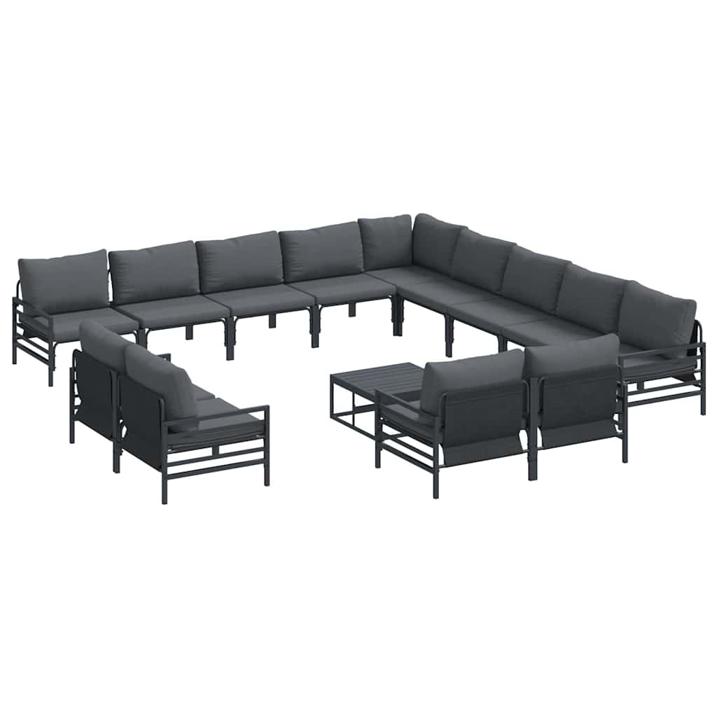 Garden Sofa Set 14 pcs Anthracite Steel