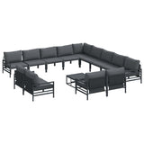 Garden Sofa Set 14 pcs Anthracite Steel