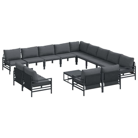 Garden Sofa Set 14 pcs Anthracite Steel