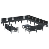 Garden Sofa Set 14 pcs Anthracite Steel