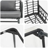 Garden Furniture Set with Cushion 4 pcs Black, Anthracite