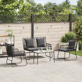 Garden Furniture Set with Cushion 4 pcs Black, Anthracite