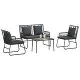 Garden Furniture Set with Cushion 4 pcs Black, Anthracite
