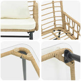 Garden Furniture Set with Cushion 4 pcs Black, Anthracite