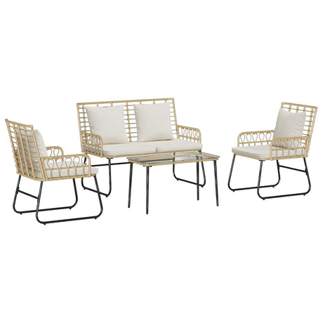Garden Furniture Set with Cushion 4 pcs Black, Anthracite