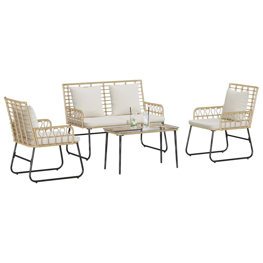 Garden Furniture Set with Cushion 4 pcs Black, Anthracite