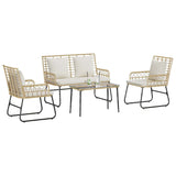 Garden Furniture Set with Cushion 4 pcs Black, Anthracite
