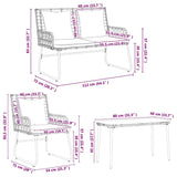 Garden Furniture Set with Cushion 4 pcs Black, Anthracite