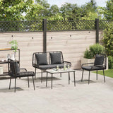 Garden Furniture Set with Cushion 4 pcs Brown, Black, Cream