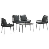 Garden Furniture Set with Cushion 4 pcs Brown, Black, Cream