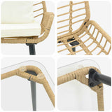 Garden Furniture Set with Cushion 4 pcs Brown, Black, Cream