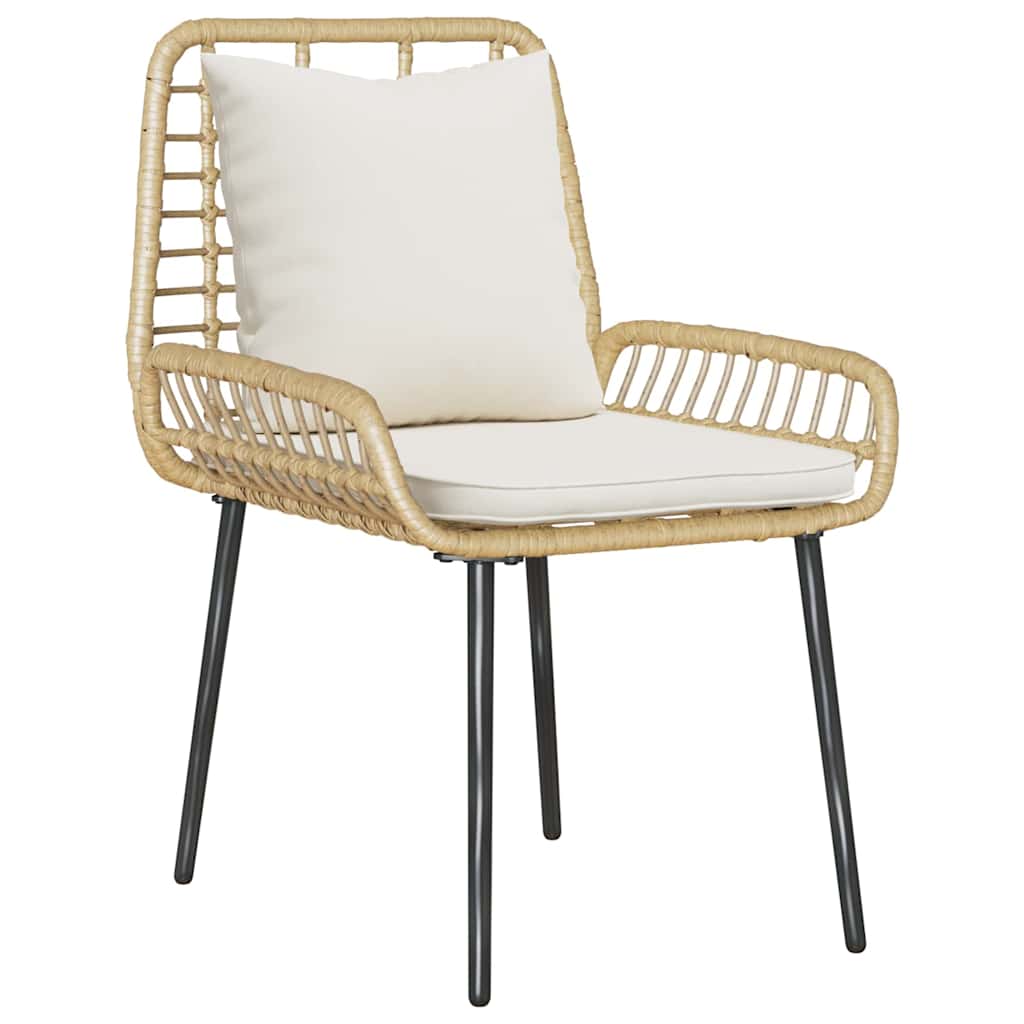Garden Furniture Set with Cushion 4 pcs Brown, Black, Cream