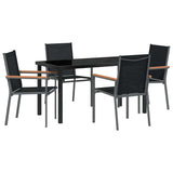 Garden Dining Set 5 pcs Black Textilene and steel