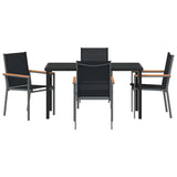 Garden Dining Set 5 pcs Black Textilene and steel