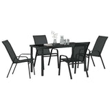 Garden Dining Set 5 pcs Black Textilene and steel