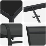 Garden Dining Set 7 pcs Black Textilene and steel
