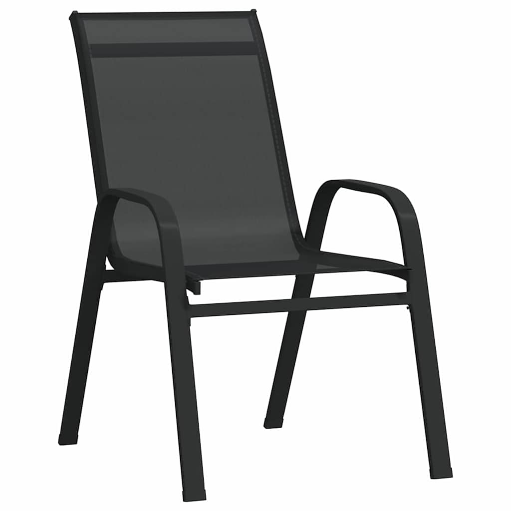Garden Dining Set 7 pcs Black Textilene and steel