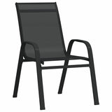 Garden Dining Set 7 pcs Black Textilene and steel